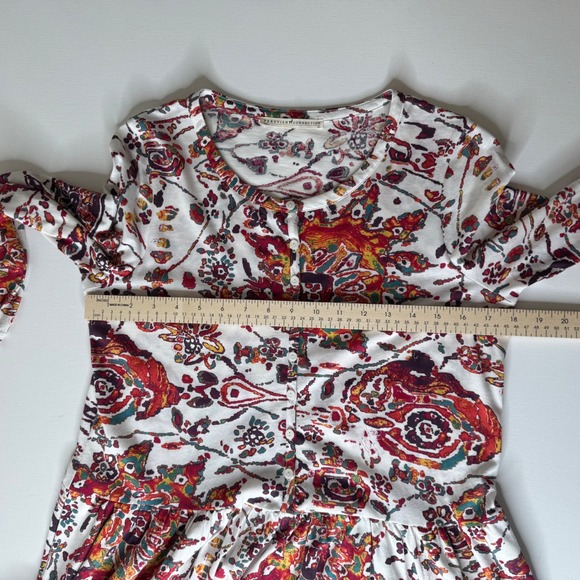 Peruvian Connection Goa Tunic in Pearl Sz XS Dress Floral Colorful Boho Festival - Picture 10 of 12
